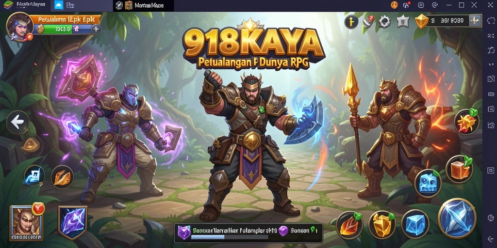 Tangkapan layar gameplay 918KAYA menampilkan karakter dalam pertempuran RPG yang mendebarkan.