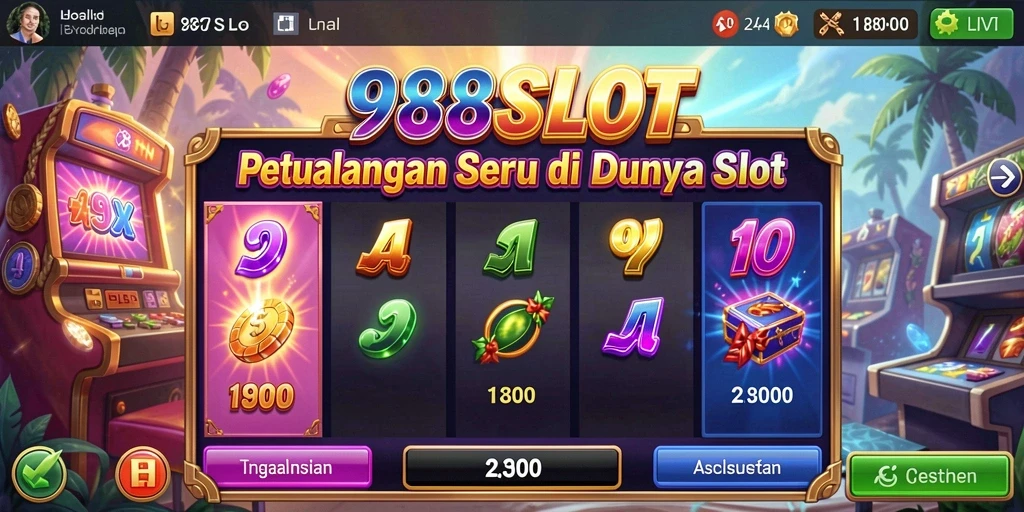 Tangkapan layar gameplay 988SLOT dengan elemen petualangan yang mendebarkan.