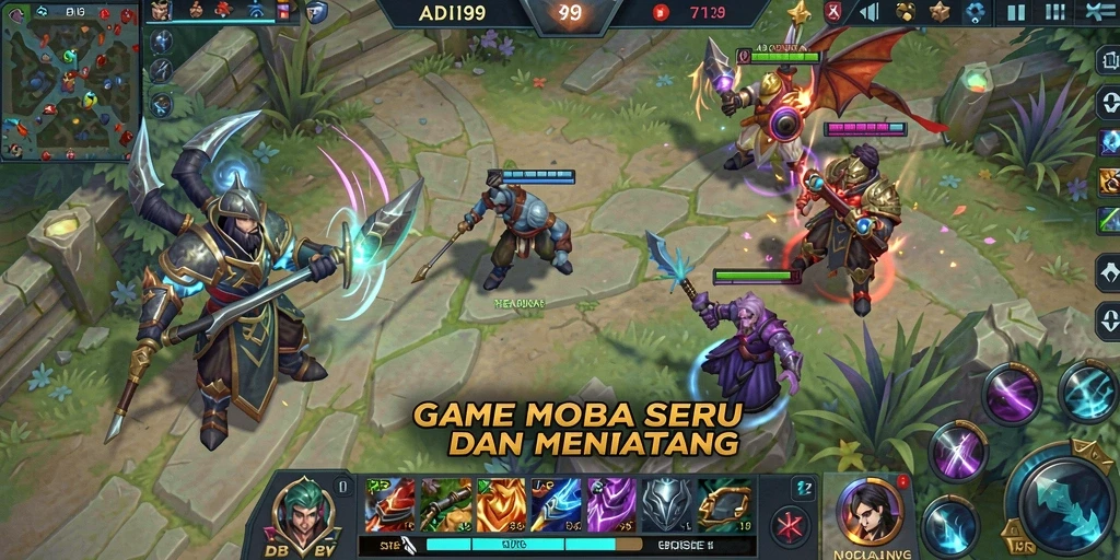 Tampilan menarik gameplay ADI99 yang penuh aksi MOBA.