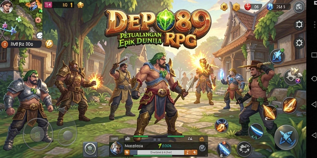 Screenshot gameplay DEPO89 menampilkan karakter yang bertarung di dunia RPG yang menakjubkan.