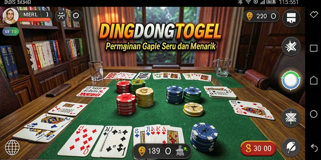 Tampilan seru dari permainan Gaple DINGDONGTOGEL yang menghibur.