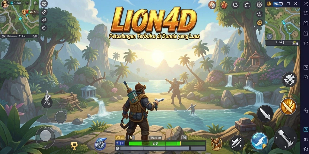 Gameplay LION4D yang menampilkan kebebasan eksplorasi di dunia terbuka.