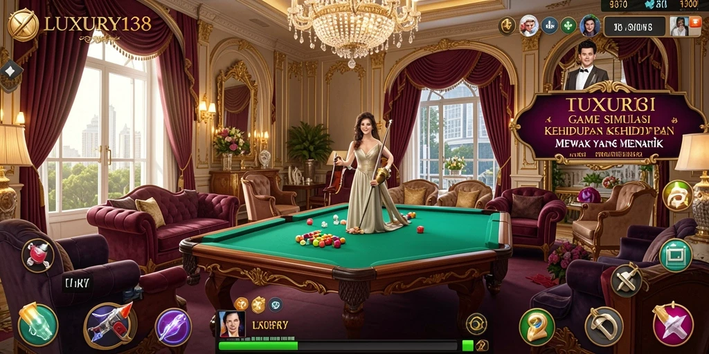 Tampilan gameplay mendalam dari LUXURY138 dengan suasana dunia mewah.