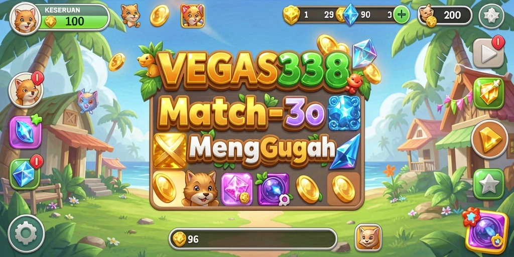 Tampilan gameplay seru di VEGAS338 dengan kombinasi warna-warni.